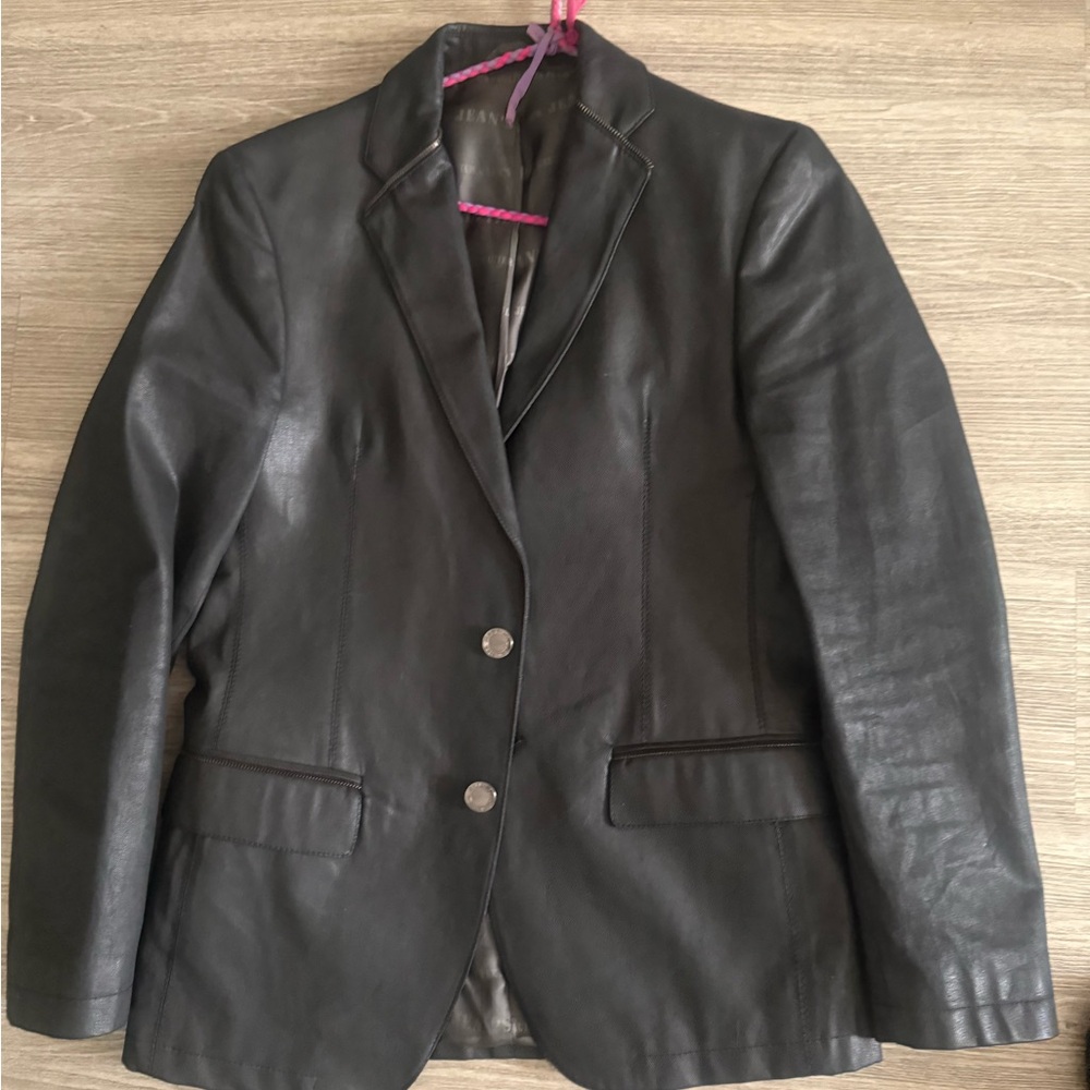Black Leather mens Jacket JEAN PAUL GAUTHIER SIZE 50